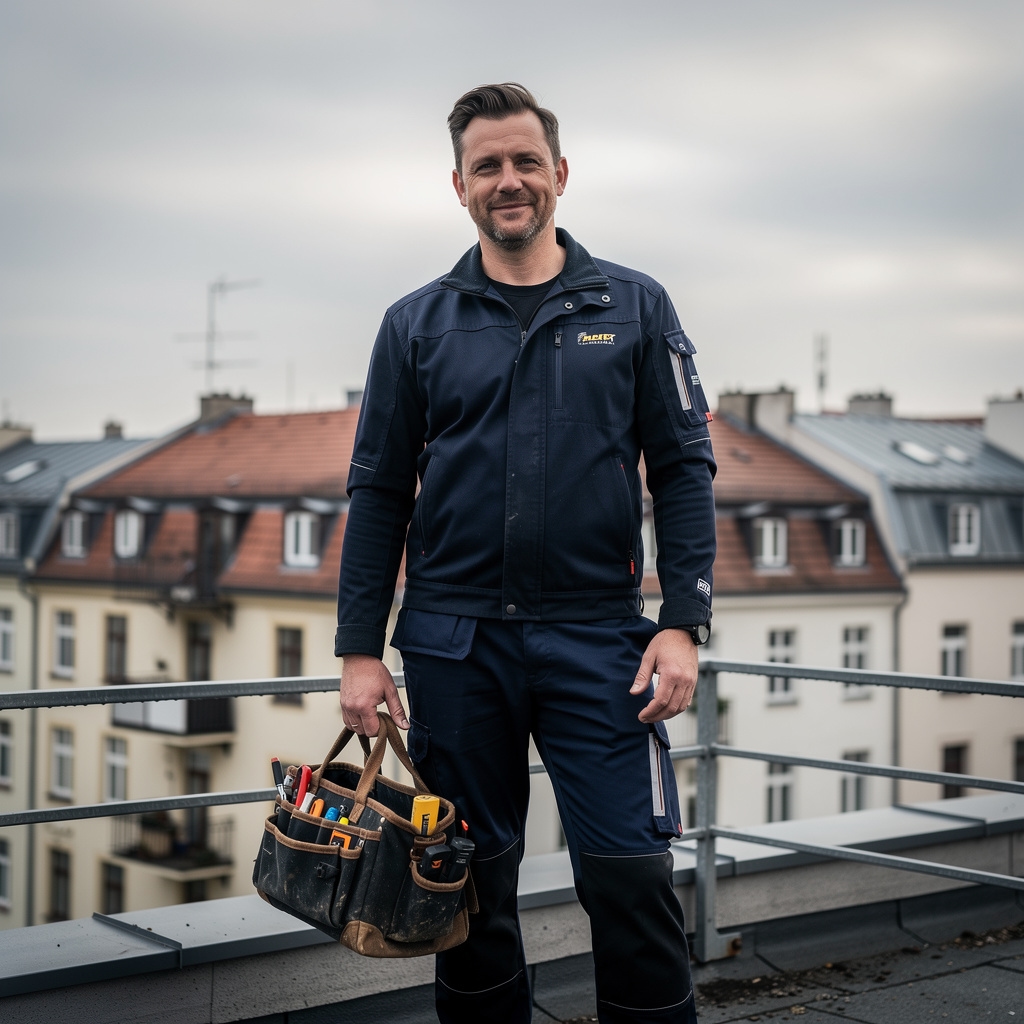 Handwerker in Berlin bei der Vorbereitung von Reparaturwerkzeug
